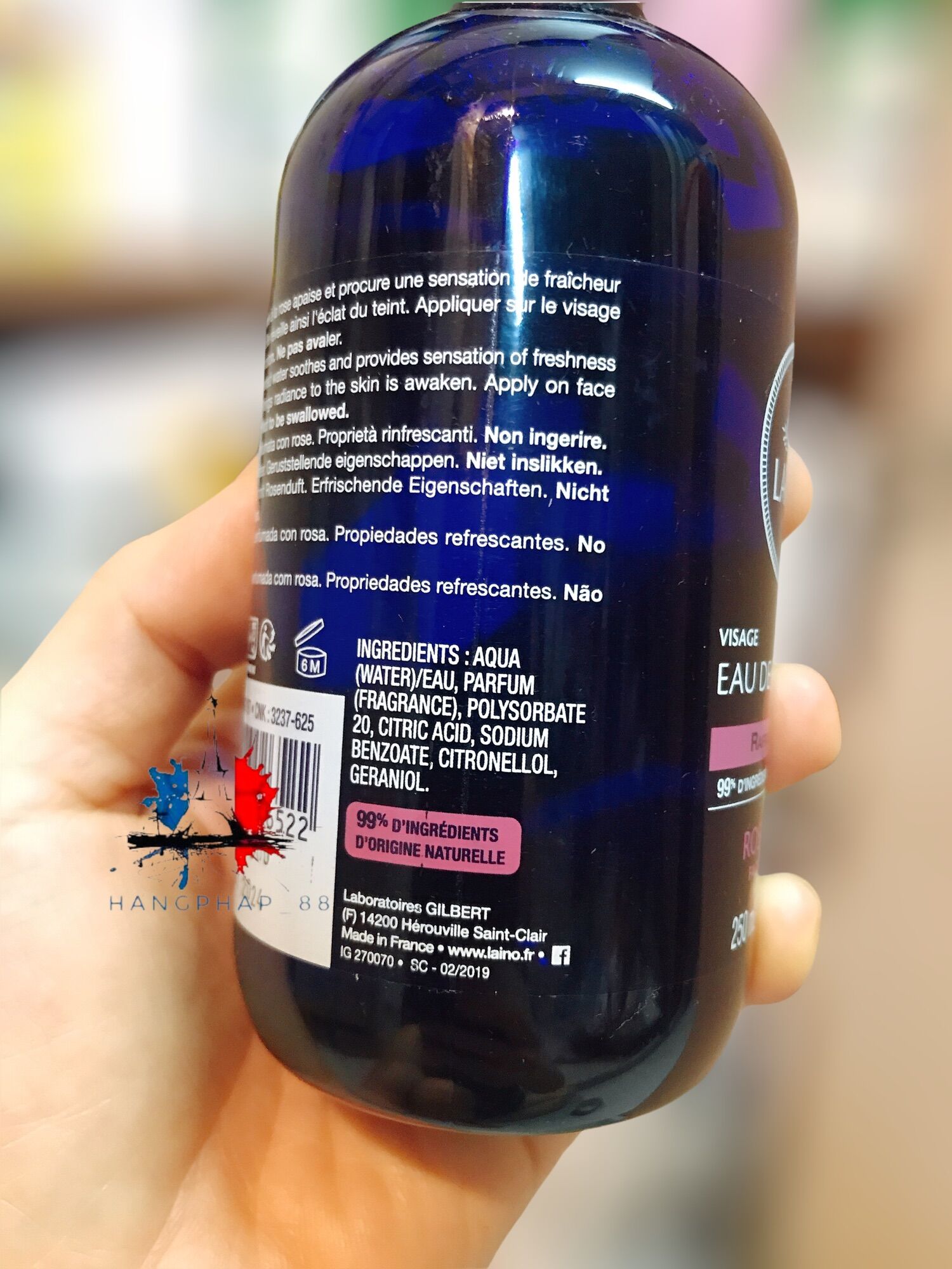 Nước hoa Hồng Laino Pháp 250ml