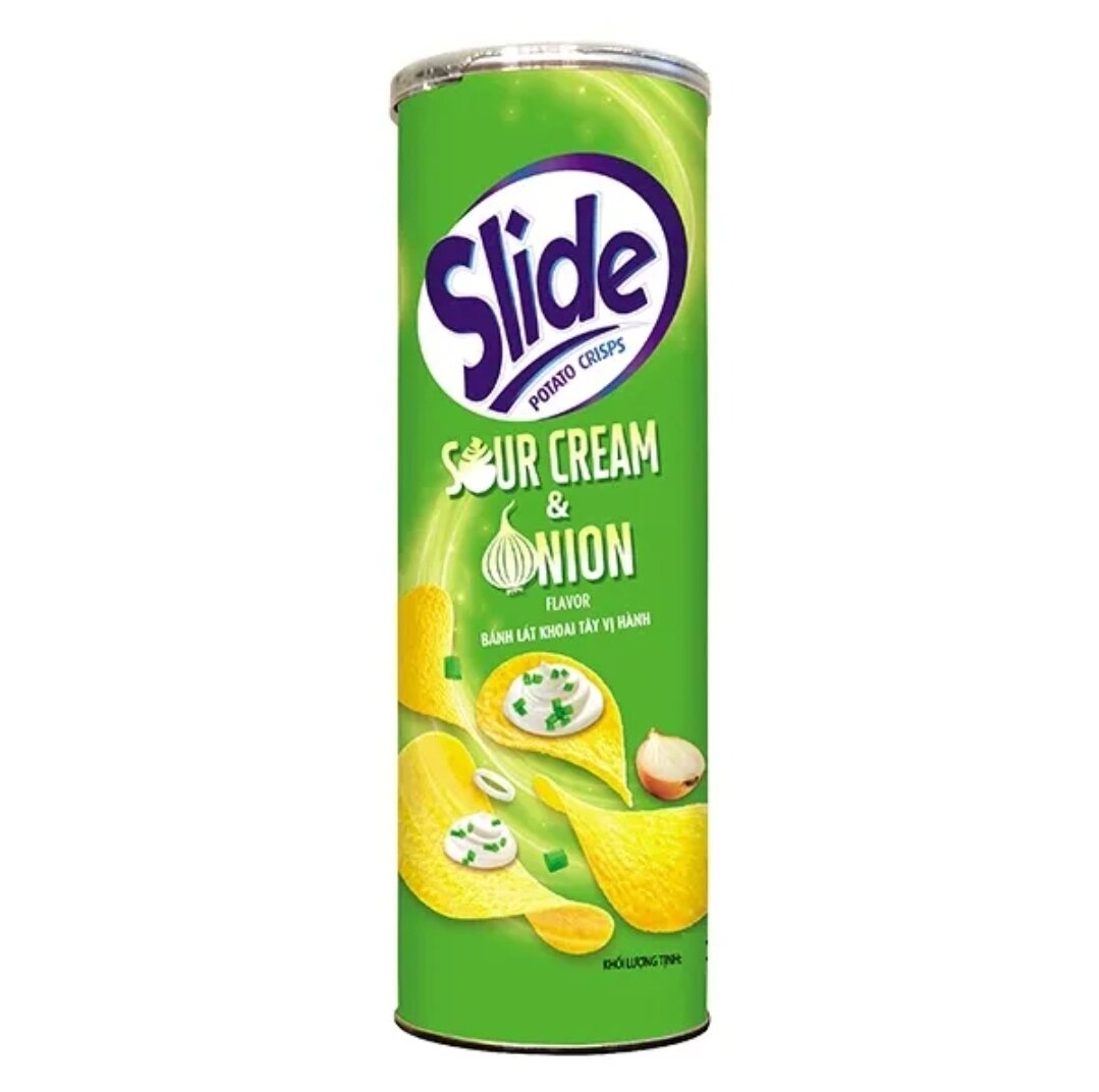 Snack khoai tây SLIDE lon 160g vị HÀNH