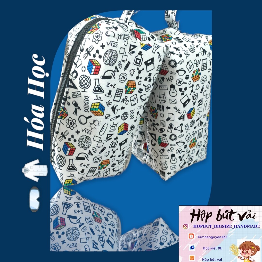 Hộp bút vải hóa học trắng