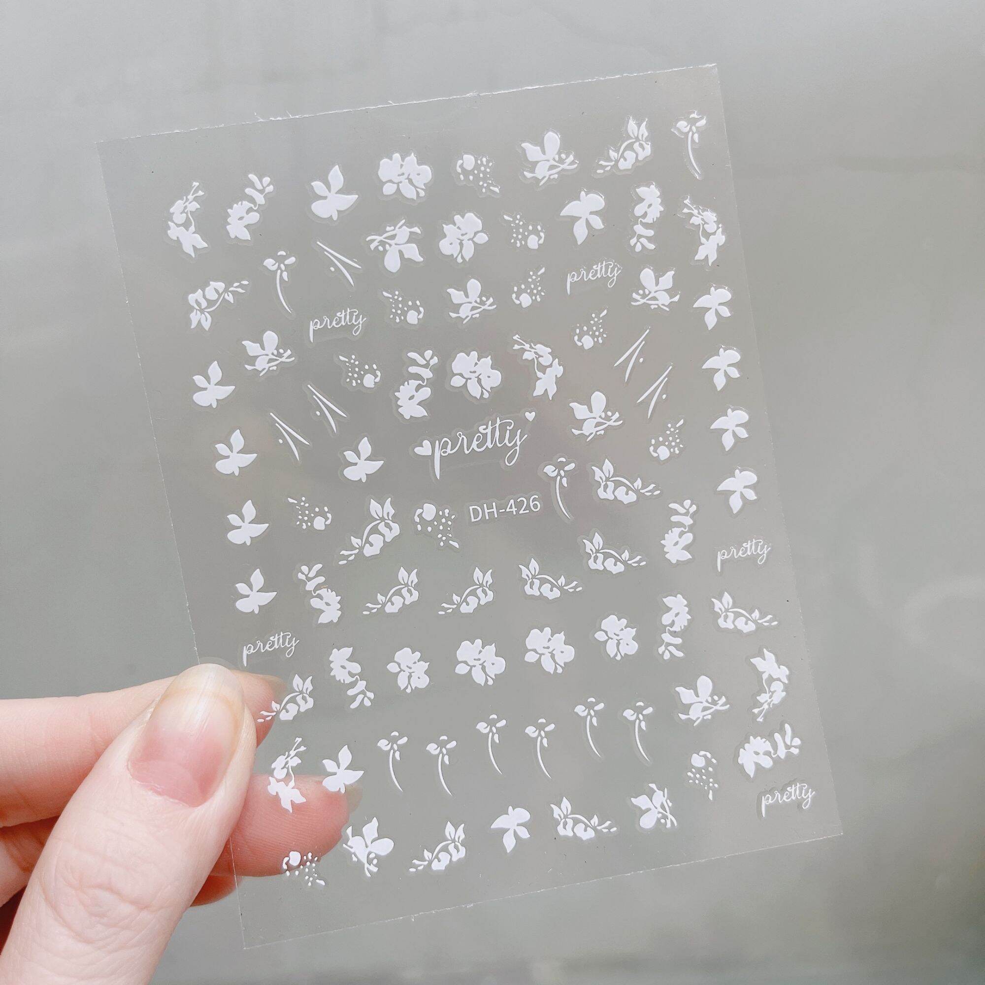 Sticker dán móng trang trí nail mẫu bướm nơ hoa