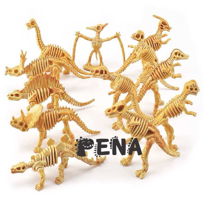 Set 12 xương khủng long màu vàng - mô hình khủng long - đồ trang trí - đồ chơi cho bé