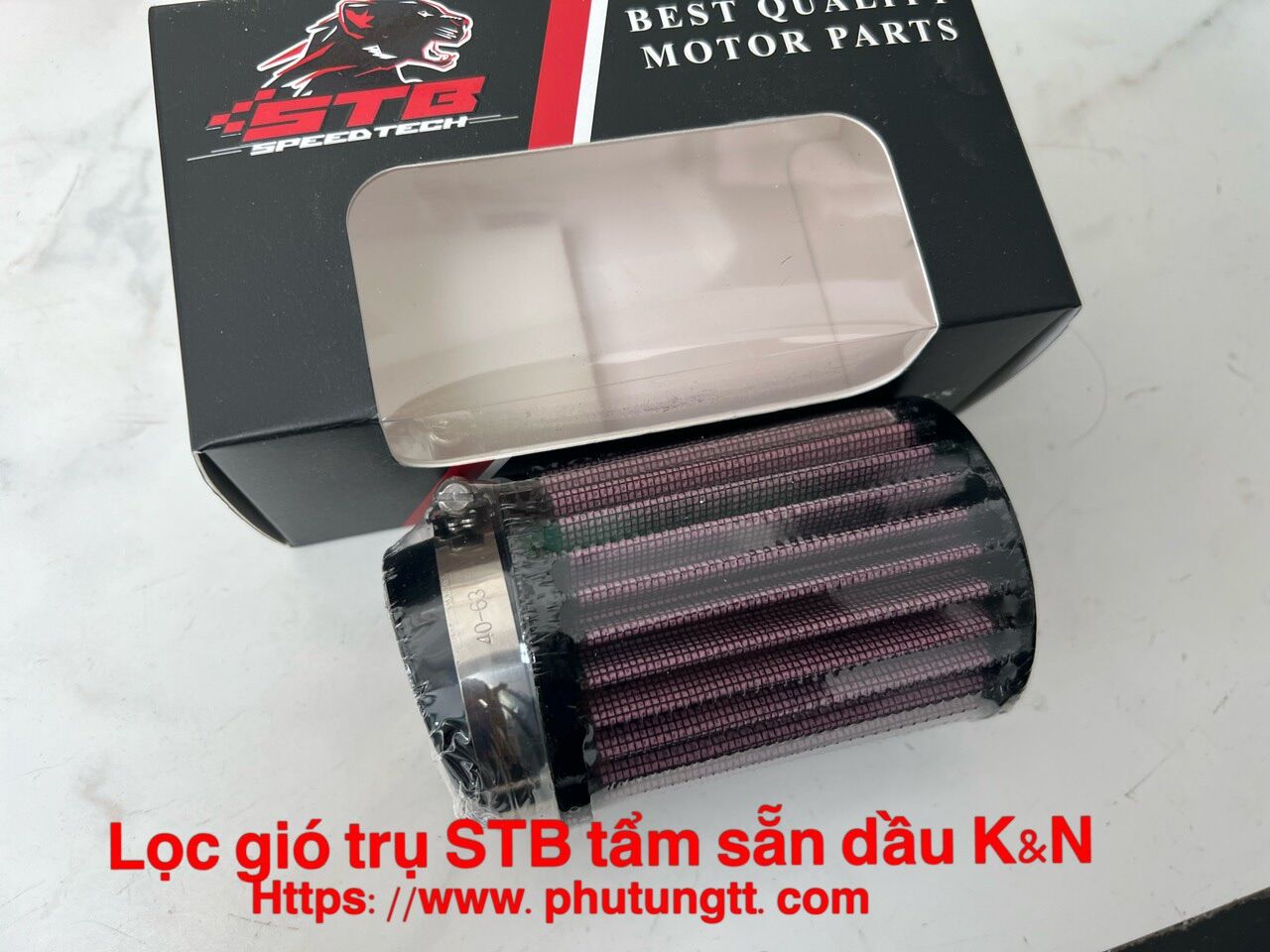 Lọc gió trụ STB gắn mọi loại xe tẩm sẵn dầu KN