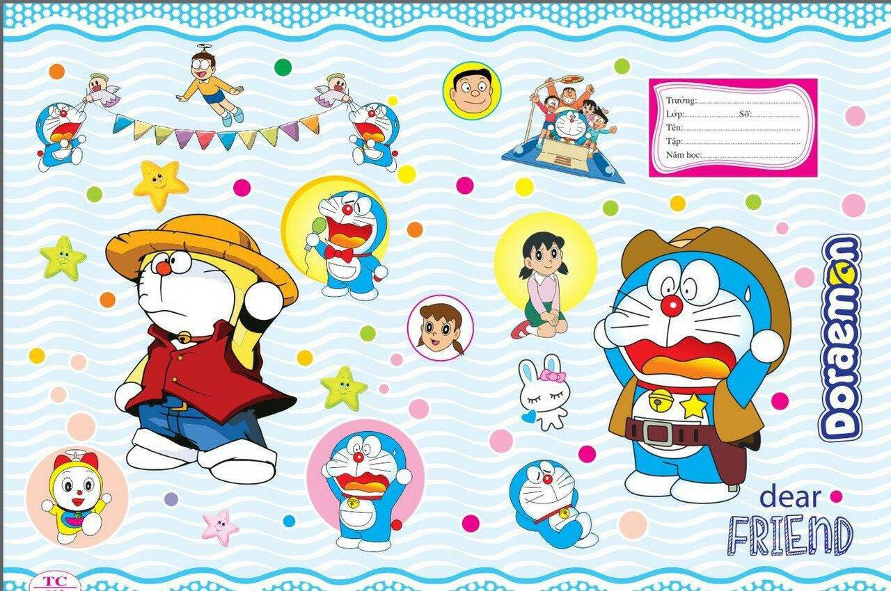 [MUA 2 GIẢM 5%][HCM]3 xấp (30 tờ) bao tập giấy lụa mẫu panda/doraemon