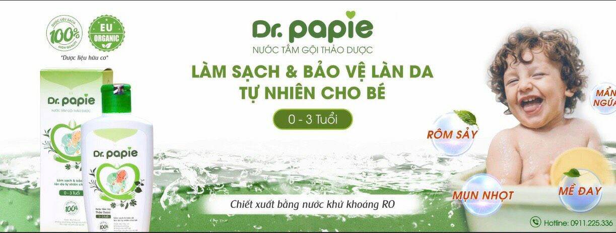 Nước tắm gội thảo dược Dr Papie