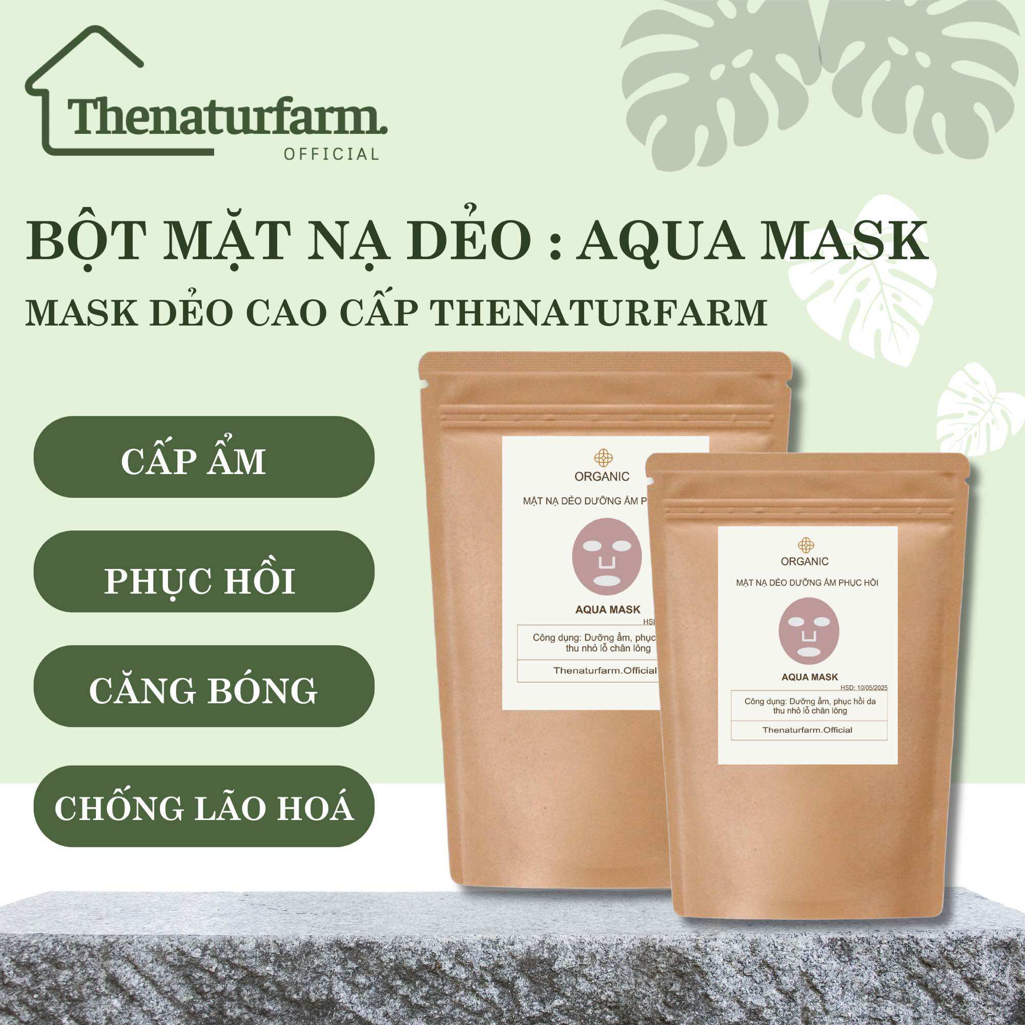 Bột mặt nạ dẻo dưỡng ẩm căng bóng cao cấp [ AQUA MASK ] [ MÀU HỒNG 100GR ]