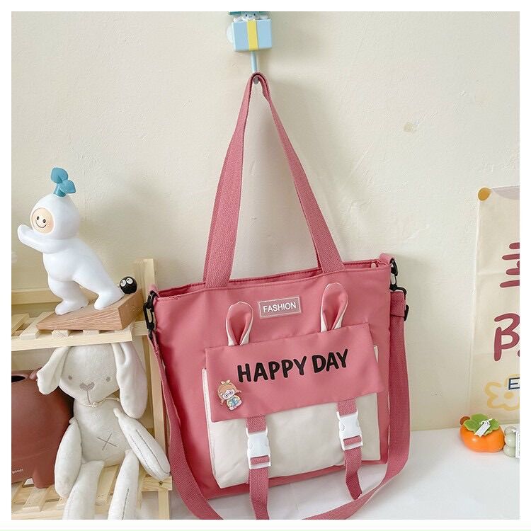Túi Tote Dễ Thương Thời trang cho các bạn trẻ - Happy day