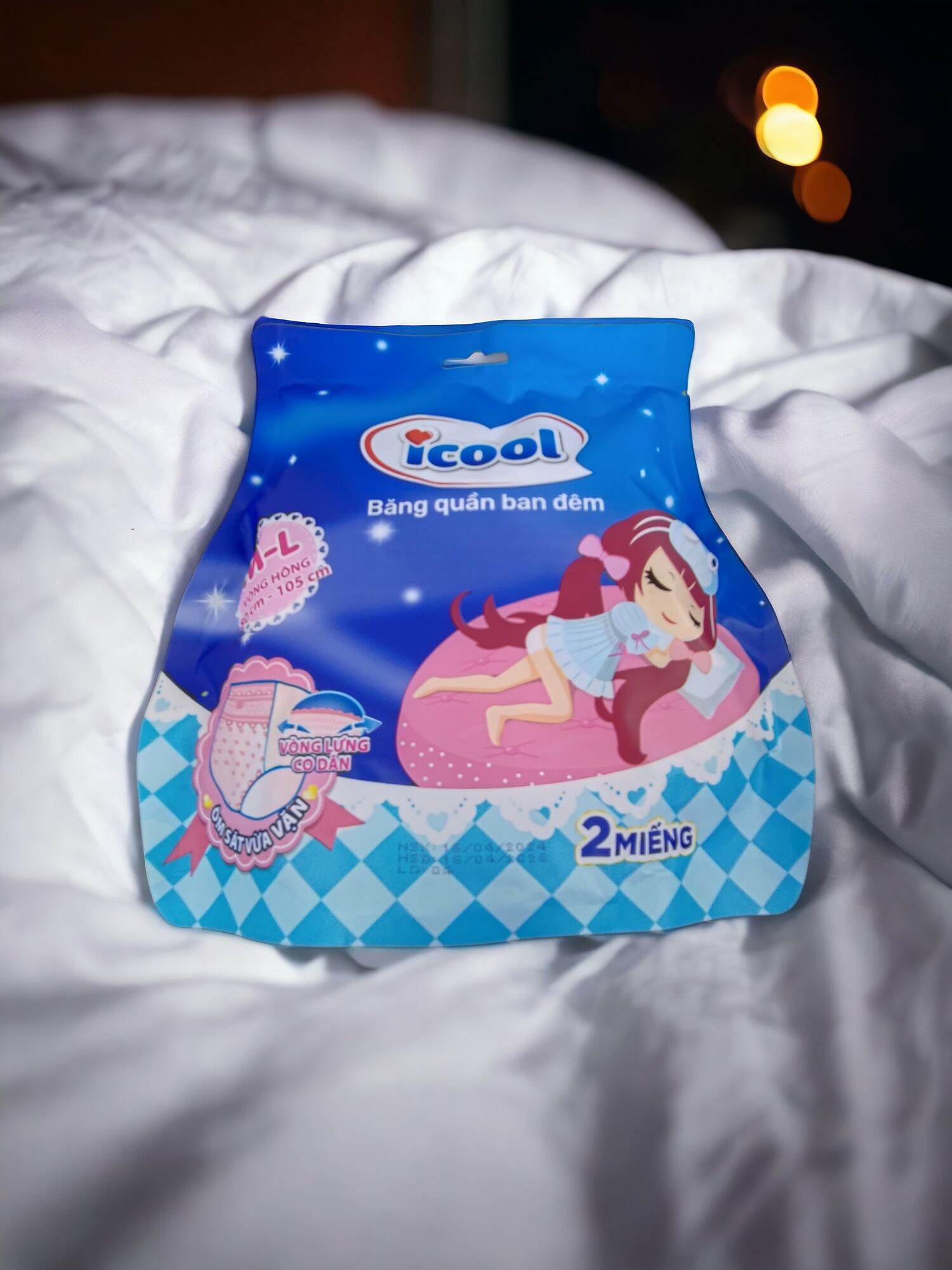 {Genuine Product} Icool Sanitary Napkins in Pant Form, 2 Pieces, Size M/L (Combo of 10 Packs)