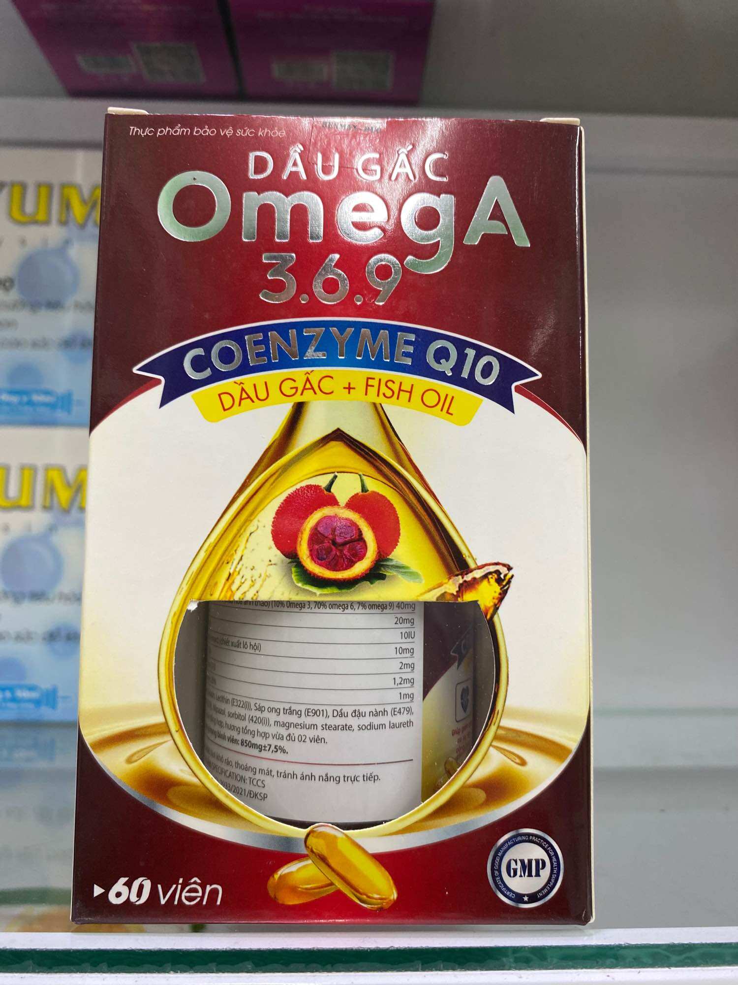 Omega 3 6 9 dầu gấc bổ mắt (hộp 60 viên năng mềm)
