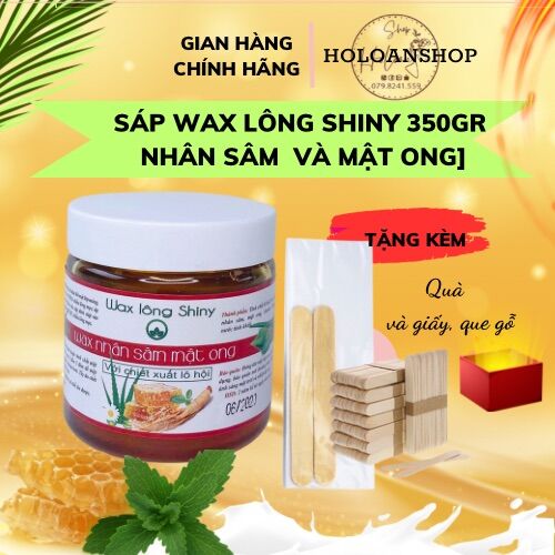 Sáp Wax Triệt Lông Mật Ong Nhân Sâm Handmade Shiny Hủ 350gr ( Tặng Kèm giấy và que wax)