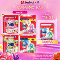Combo túi viên giặt tiện lợi OMO 3 trong 1 Hương Tinh Tế/Tươi Mát 30-50 viên/túi (bao bì tùy lô nhập hàng)