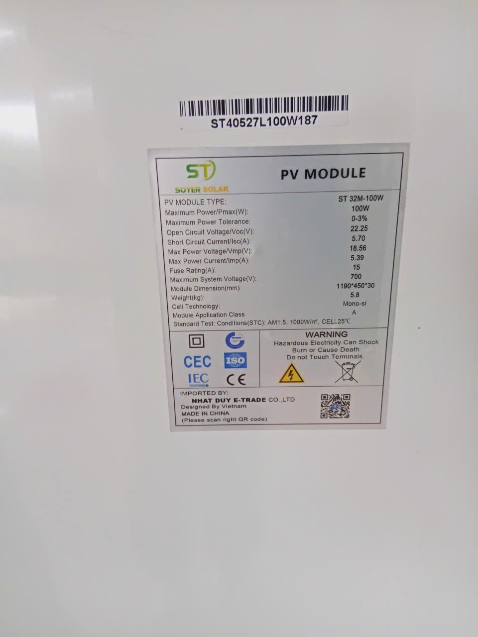 combo pin năng lượng mặt trời mono 100w 9bb