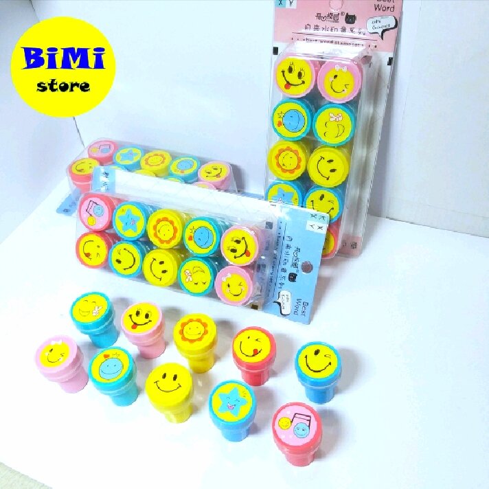 Bộ đóng dấu mặt cười set 10 cái - BiMistore
