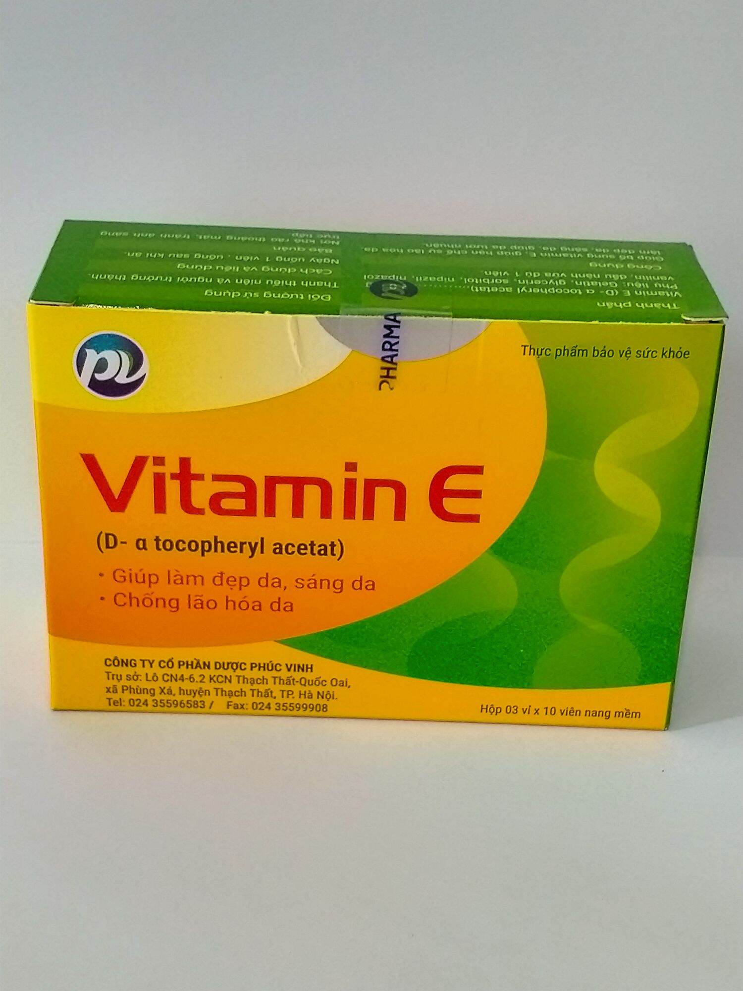 Vitamin E Pv Hộp 30 Viên Giúp Làm Đẹp Da Sáng Da Chống Lão Hóa.