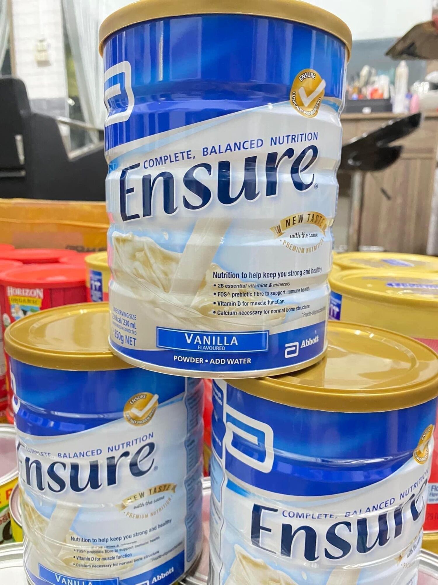 Sữa ensure bột Úc 850g vanilla- vị vani Date 5-24