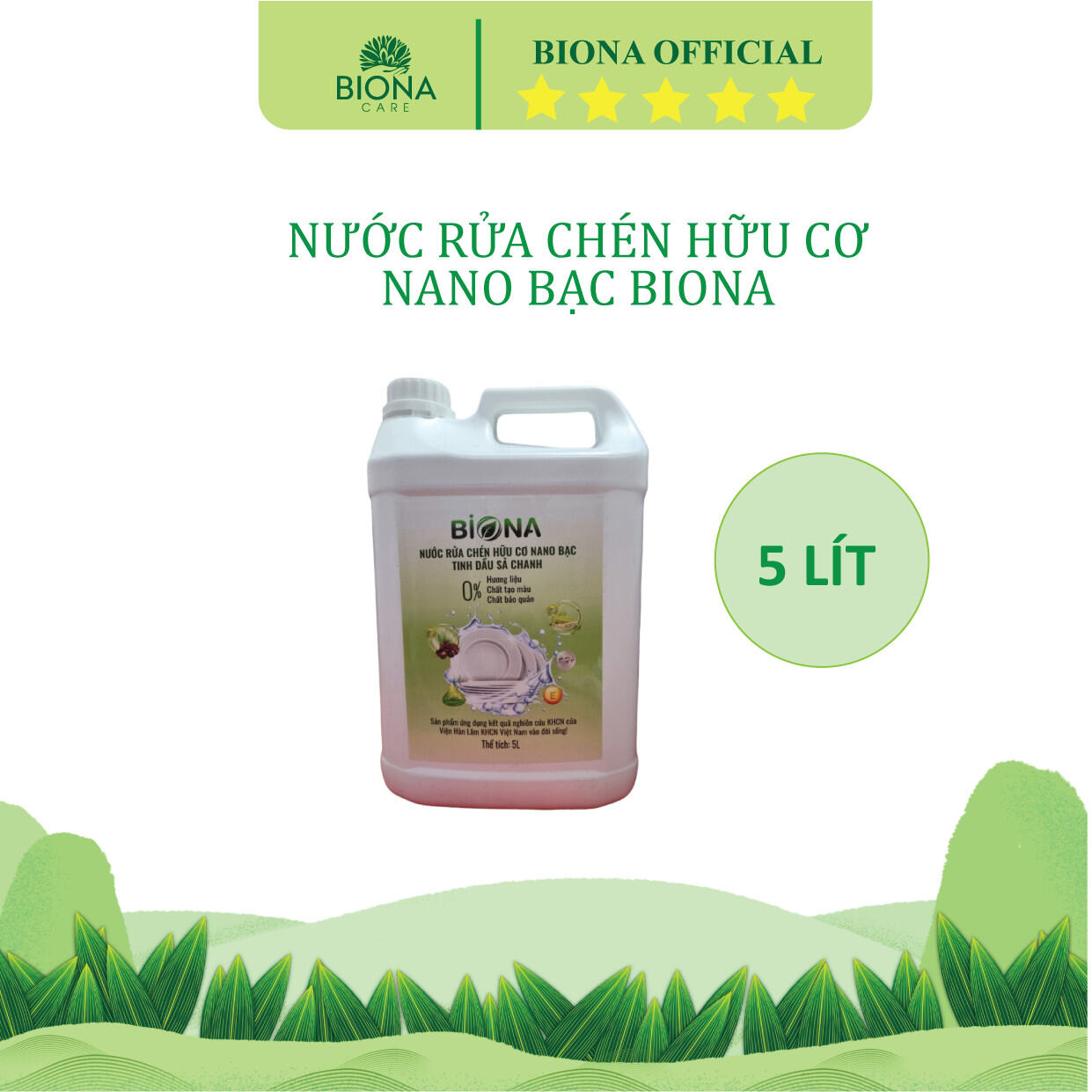 Nước rửa chén hữu cơ can 5lít