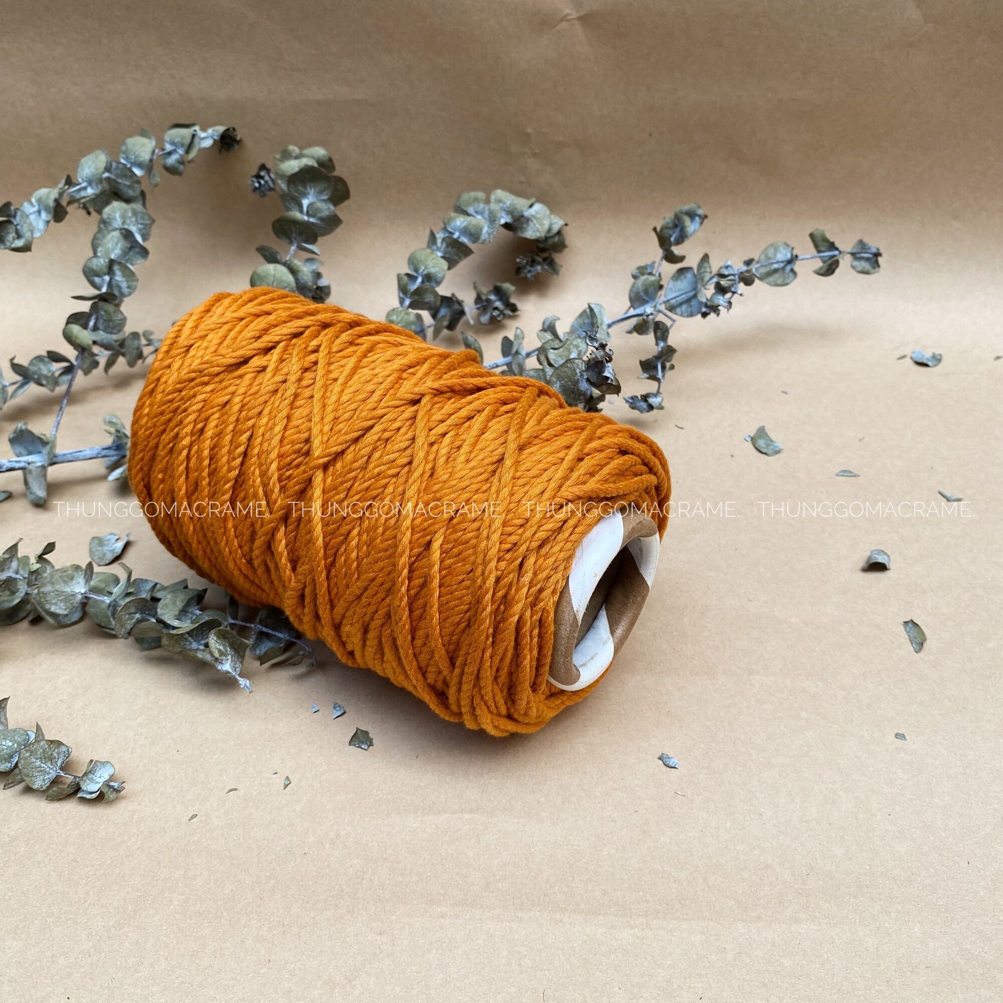 Dây thừng macrame màu Cam cháy 3mm 5mm