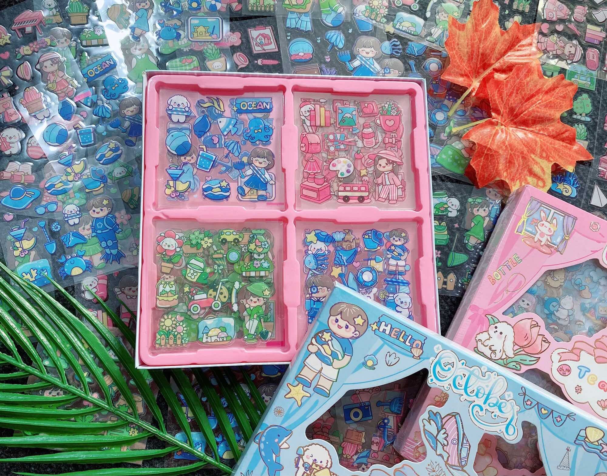 Hộp 100 tấm sticker siêu dễ thương
