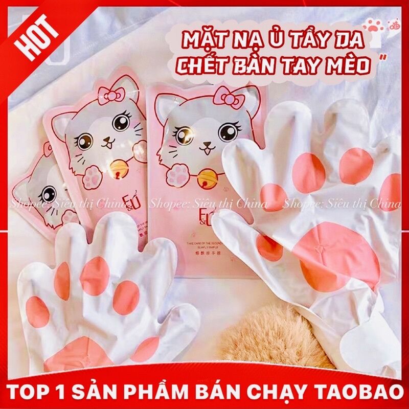 Mặt Nạ Cho Tay NIACINAMIDE Dưỡng Ẩm Trắng Da Xoá Nếp Nhăn Mặt Nạ Tẩy Da Tẩy Da Chết Bao Tay Mèo F&U Dưỡng Da Tay Mềm Mịn