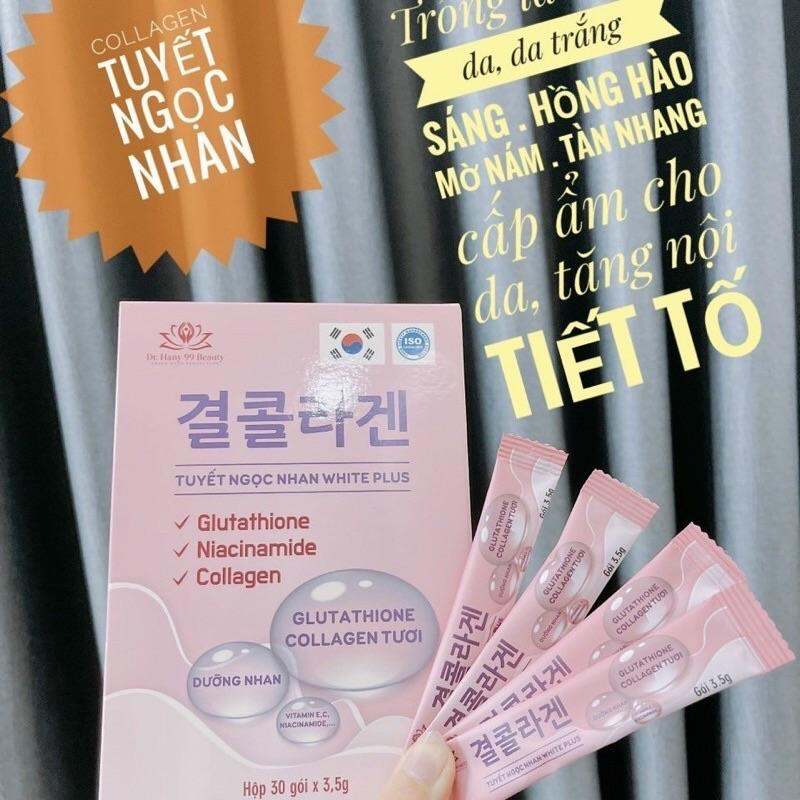 Hộp 30 gói Tuyết Ngọc Nhan White Plus Collagen truyền trắng Hany