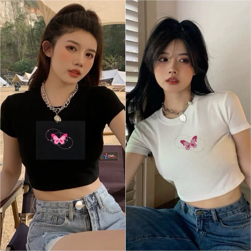 Áo croptop in hình con bươm bướm siu dễ thương crbuom