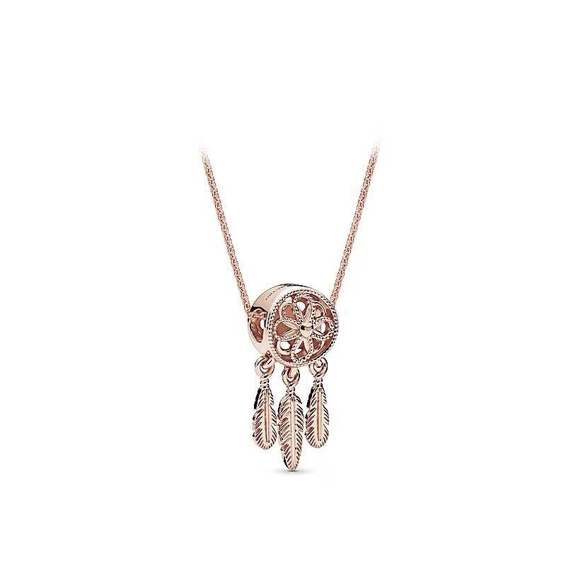 CHARM HOA 3 LÁ VÀNG HỒNG S925