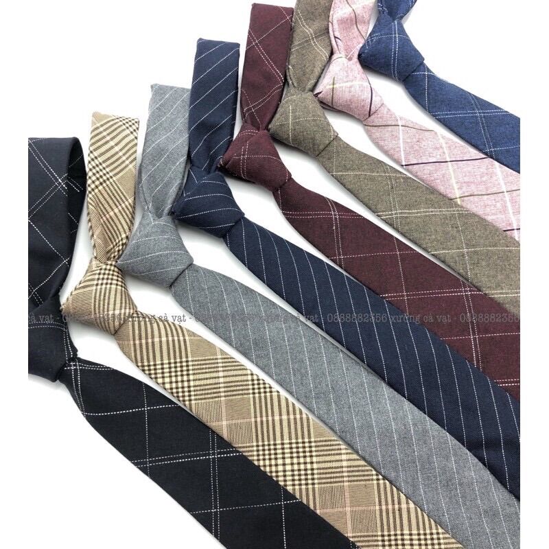 Cà vạt nam cao cấp, cavat nam họa tiết caro, cavat đẹp phong cách Hàn Quốc