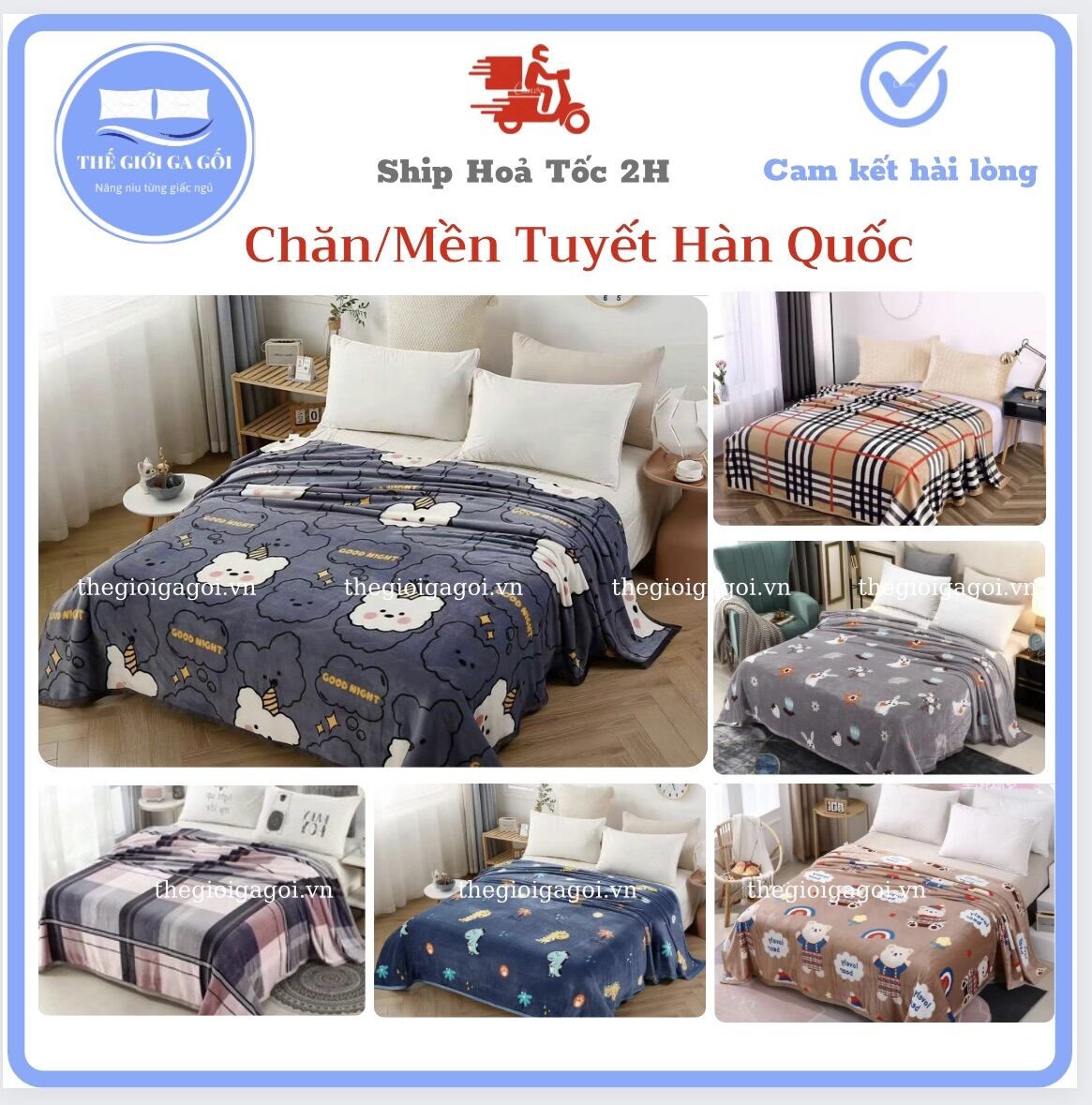 Chăn/mền lông tuyết nhung hàn quốc 3d siêu đẹp, mềm mịn kích thước 2m x 2m3 .