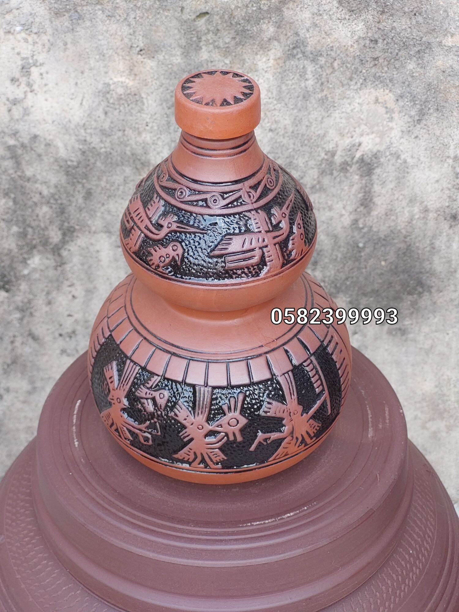 Bình hồ lô sành cao cấp Bát Tràng