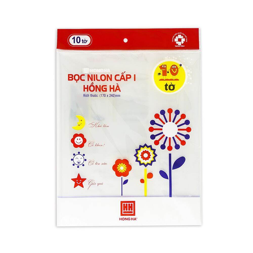 Bọc sách giáo khoa nilong/ Bọc nilong Hồng Hà Kích thước 17x24