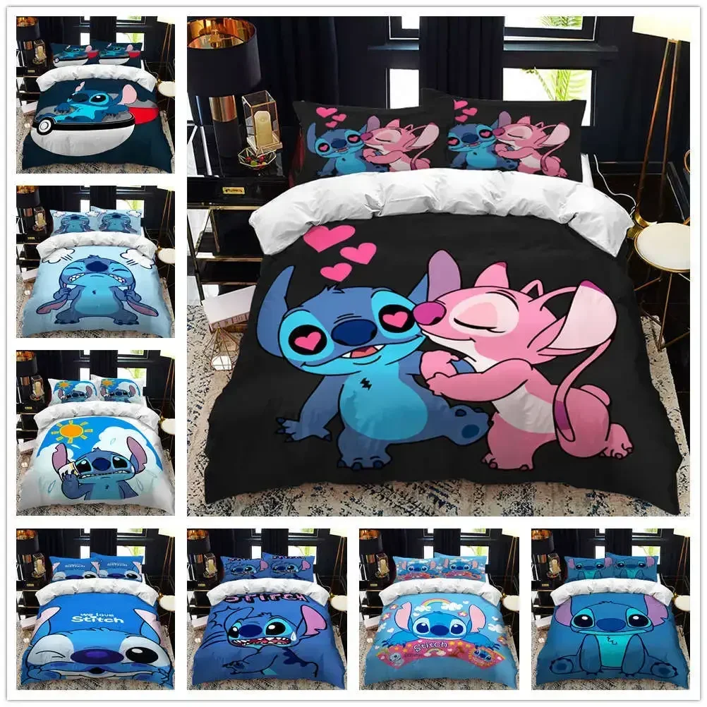 Miniso Disney Lilo & Stitch 3d Nhà Dệt Áo Gối Chăn Ga Gối Unisex Hoạt Hình Stitch Thiết Kế Món Quà T