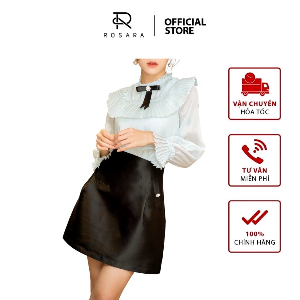 Chân váy thời trang công sở nữ dáng xòe tafta Rosara CV2