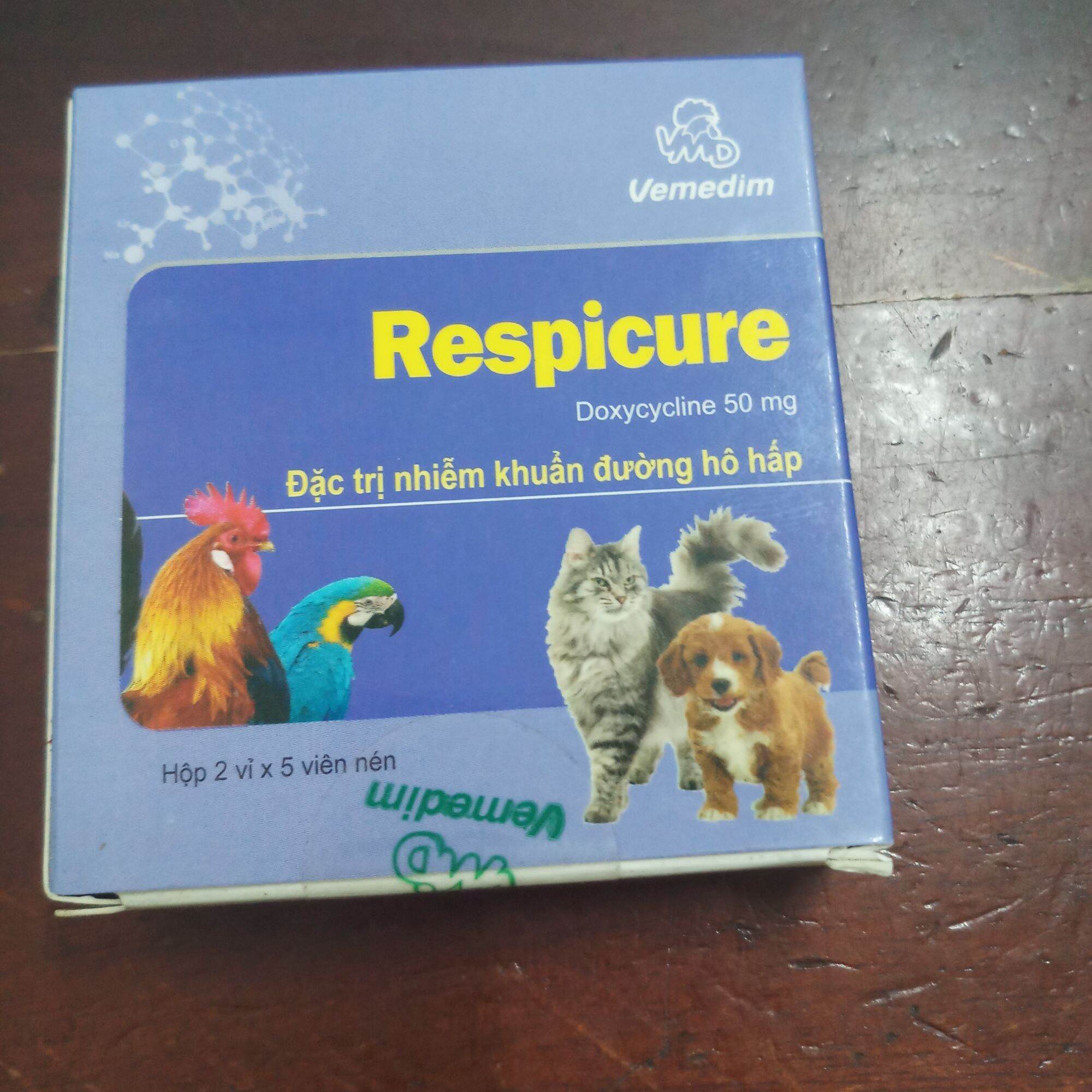 Respicure 1 hộp* 10 viên viên hô hấp cho chó mèo