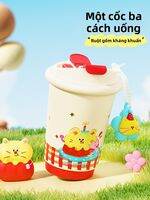 Portable Insulated Tumbler Cute Small Design For Women Ceramic Lining With Straw