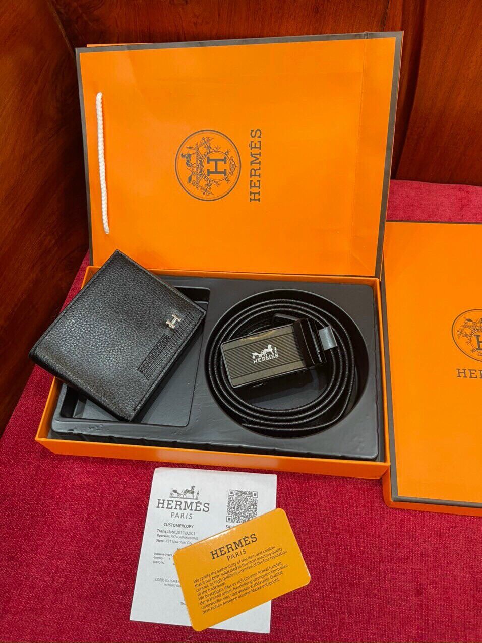 SÉT THẮT LƯNG VÍ  NAM FULL BOX THẺ