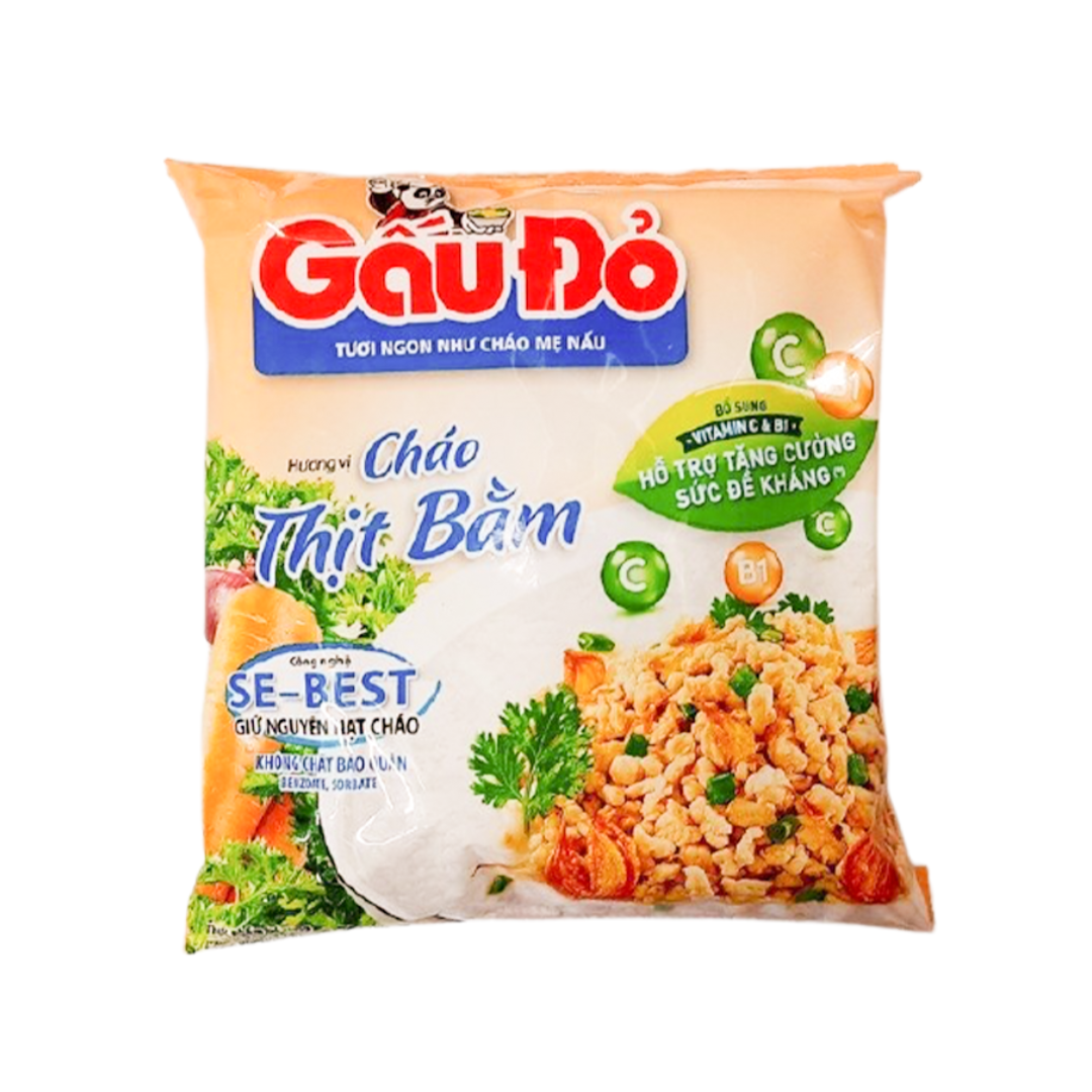 Combo 5 gói cháo Gấu Đỏ 50g thịt bằm gà