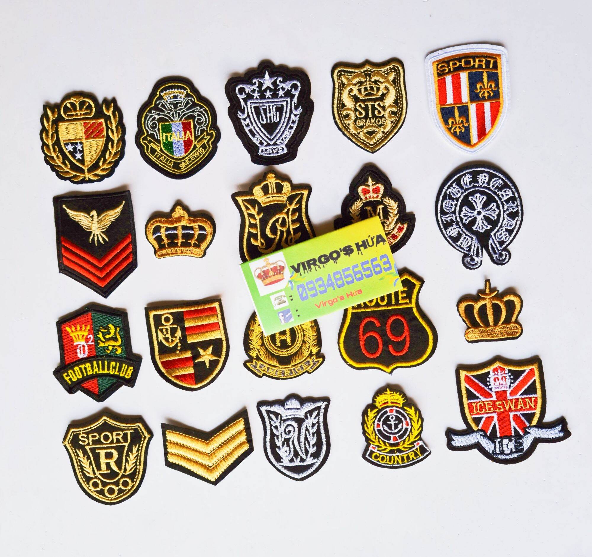 Bộ 4 Sticker/Logo/Patch Ủi Hình Huy Hiệu Dùng Trong Trang Trí Quần Áo