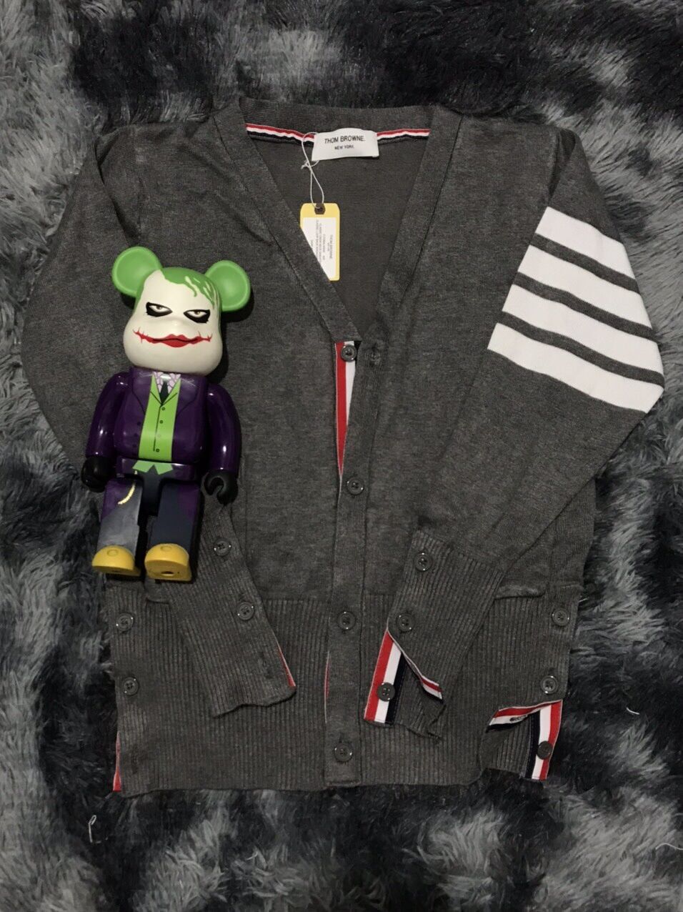 Áo khoác len cardigan Thom Brow cao cấp xám