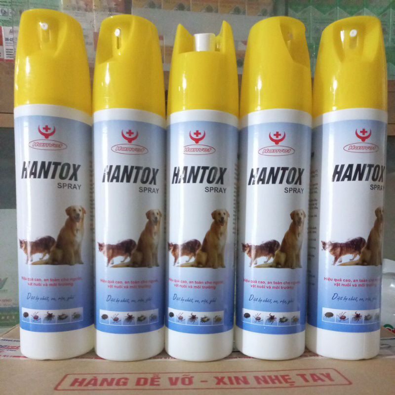 Hantox spray trị ve rận bọ chét chó mèo 300ml