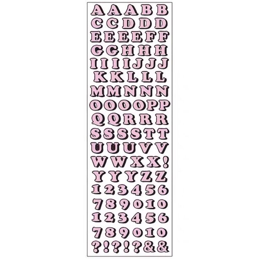 Sticker alphabet font retro trang trí toploader card/ polcols