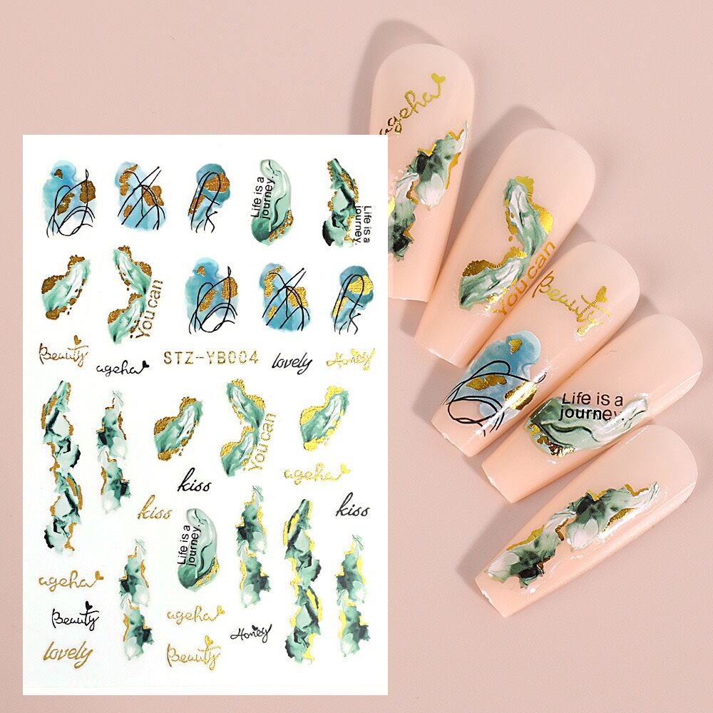 Sticker dán móng tay loang vân đá ẩn xà cừ mẫu mới