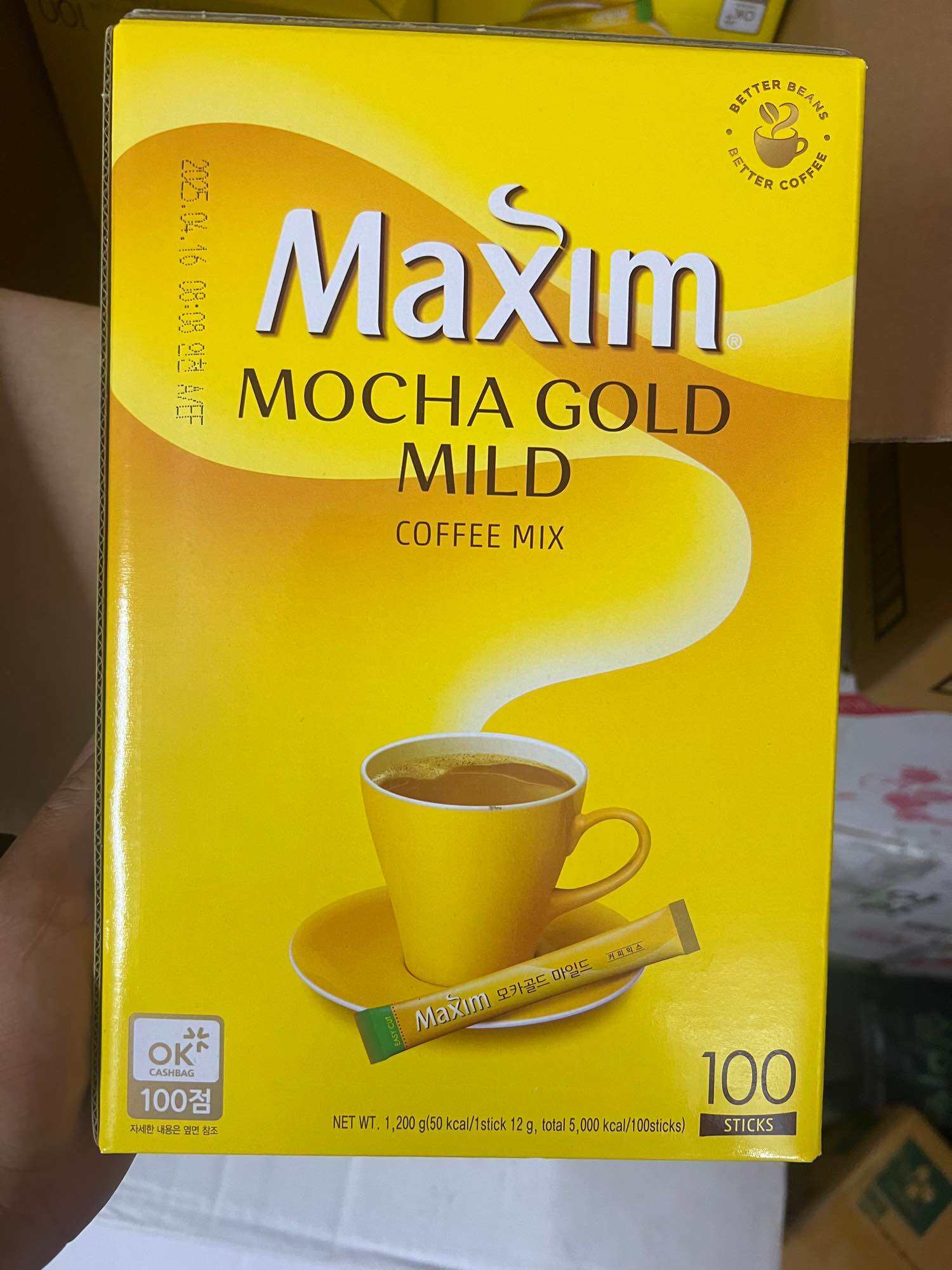 Cà phê hàn quốc hoà tan maxim 100 gói/hộp