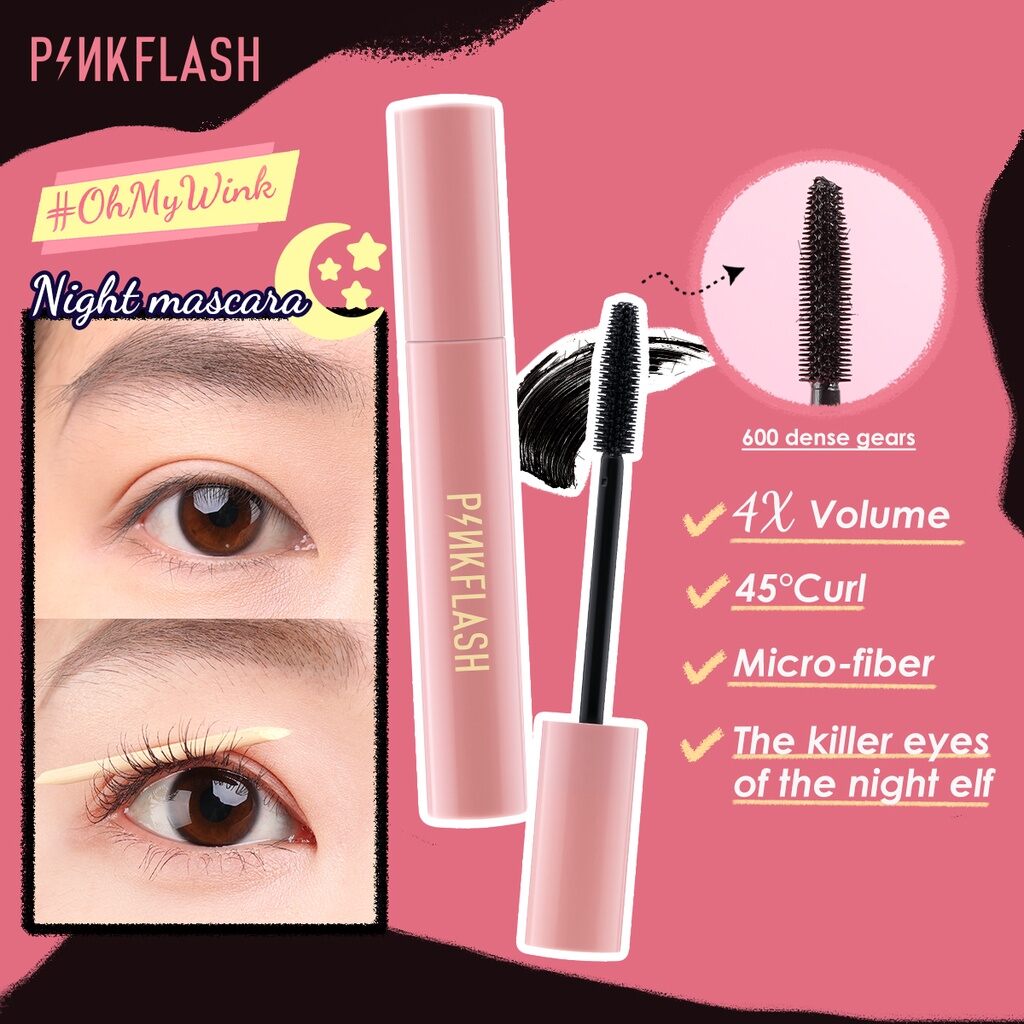 Mascara Pinkflash chuốt mi dài và cong mi