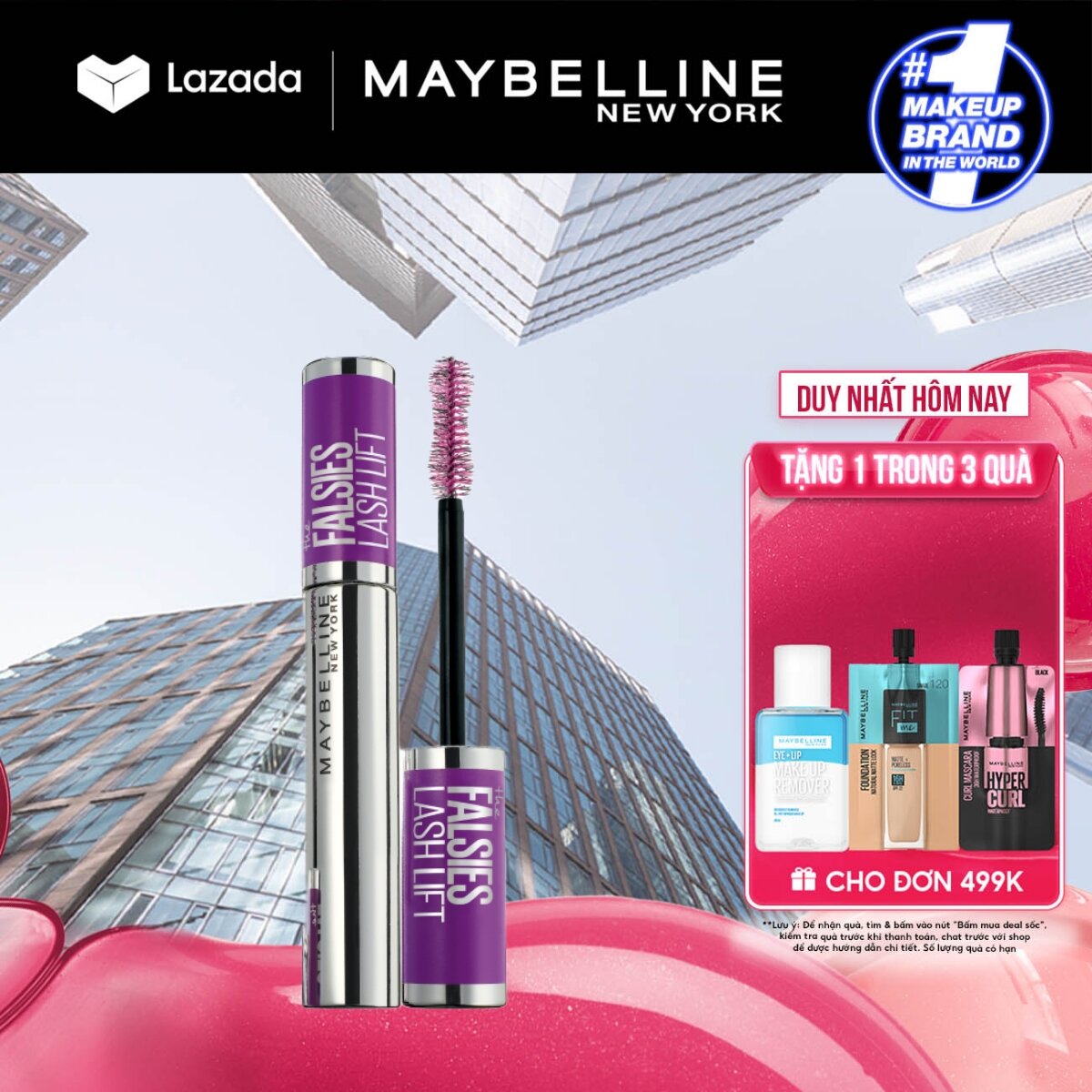 Mascara Uốn Mi, Nâng Mi và Làm Dày Mi Maybelline New York Falsies Lash Lift 8.6ml