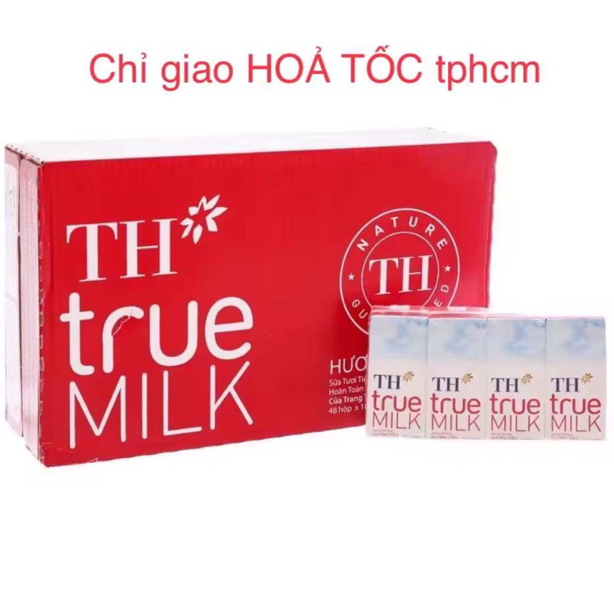Thùng 48 hộp sữa TH TRUE MILK vị dâu 180ml CHỈ GIAO HOẢ TỐC