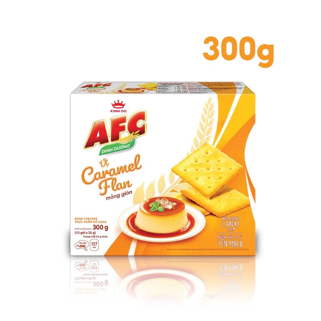 Bánh Dinh Dưỡng AFC Vị Caramel Flan Mỏng Giòn 300g