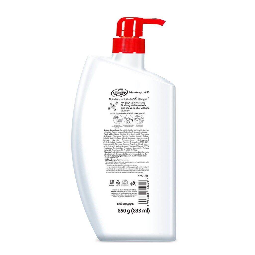 SỮA TẮM LIFEBUOY CHAI 850G
