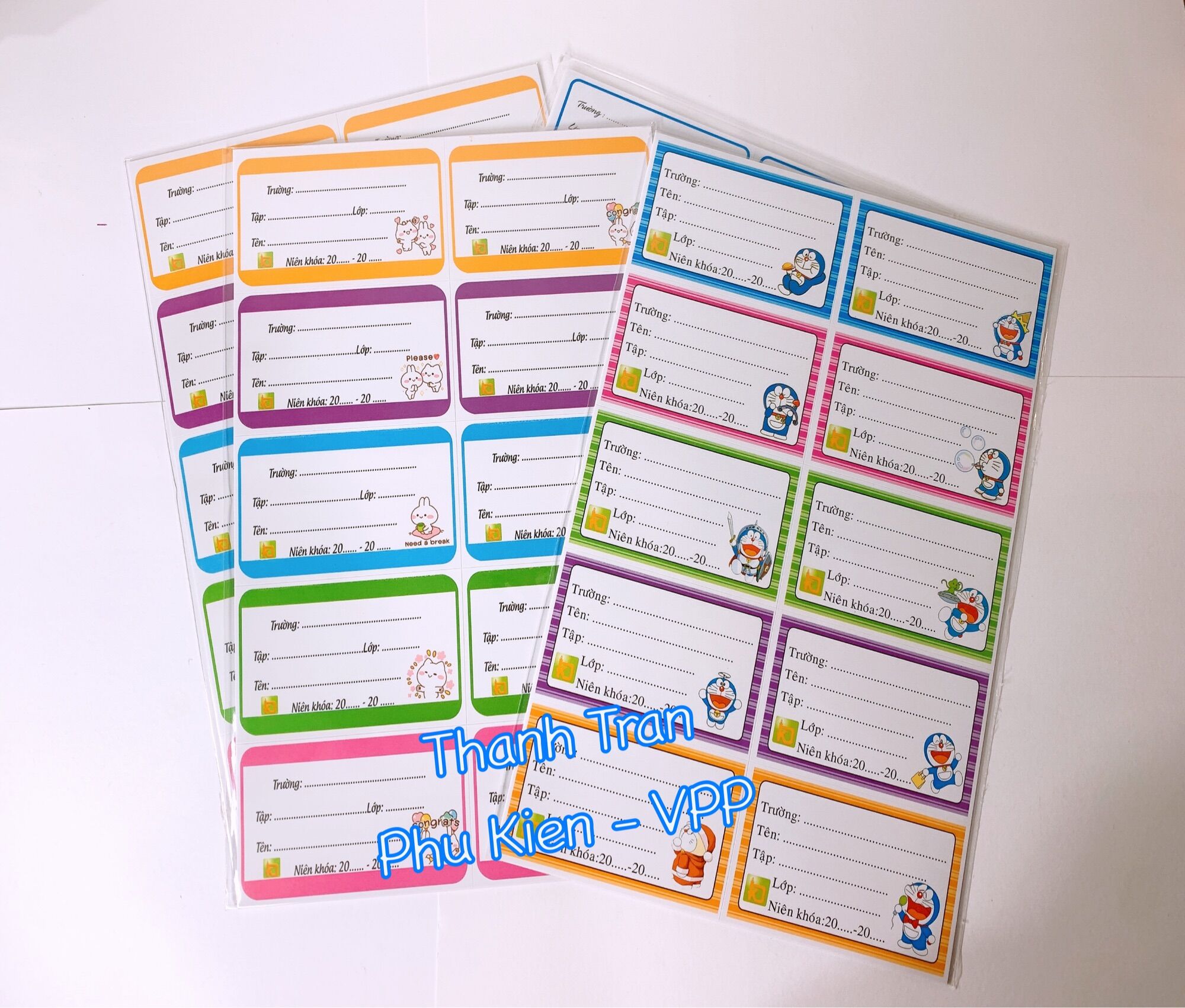 Combo 20 cái nhãn vở có keo