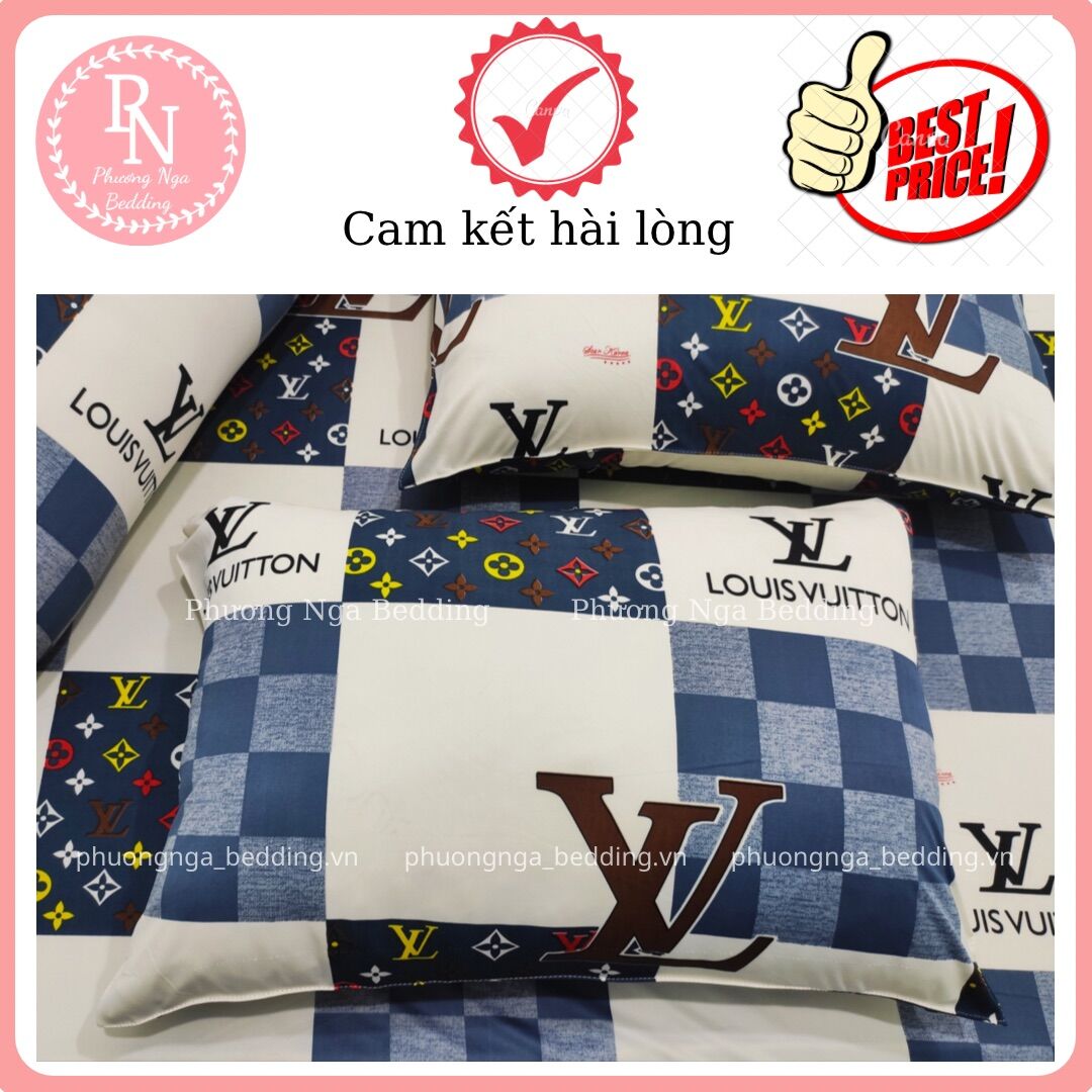 Bộ ga 4 món thun lạnh Hàn Quốc họa tiết LV