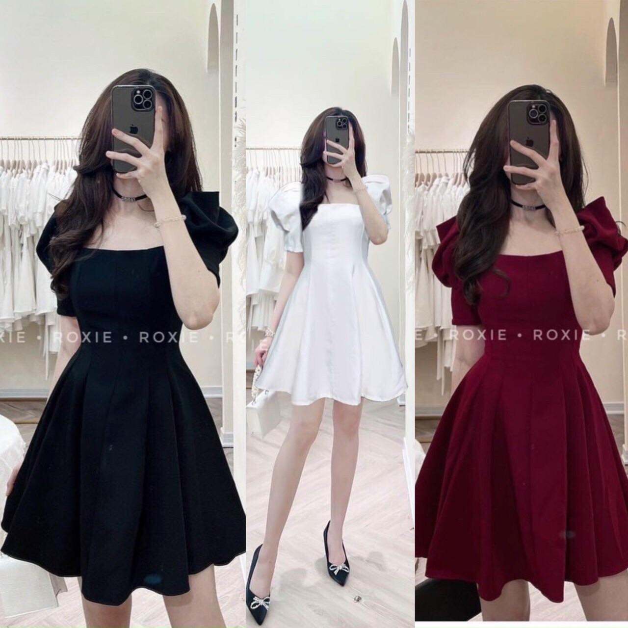 Đầm nữ bigsize dự tiệc cổ vuông tay phồng dự tiệc - DT999