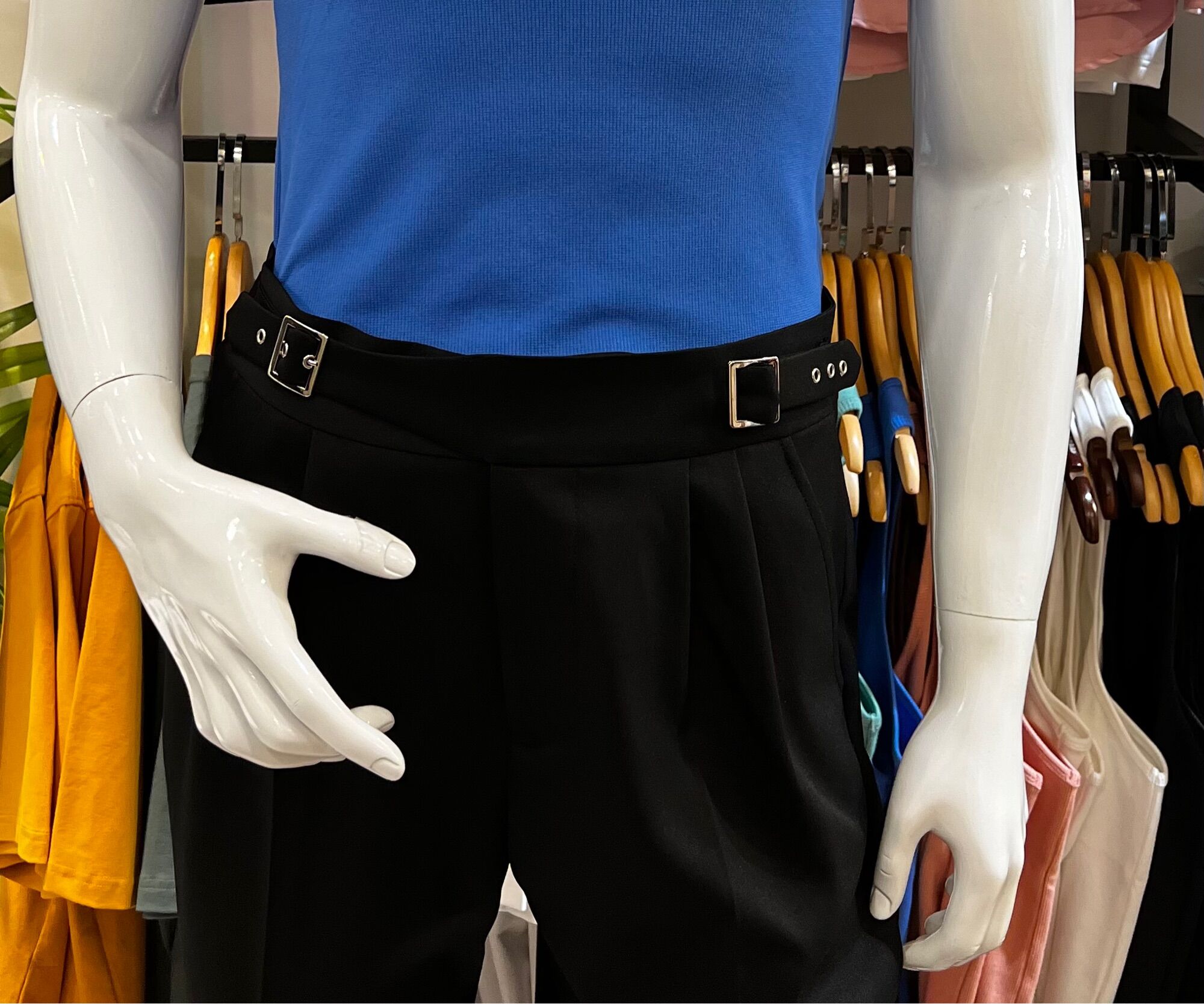 Quần Âu Đen Cạp Cao Thương Hiệu Mr Twins
